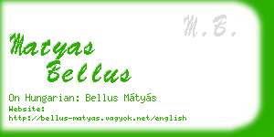 matyas bellus business card